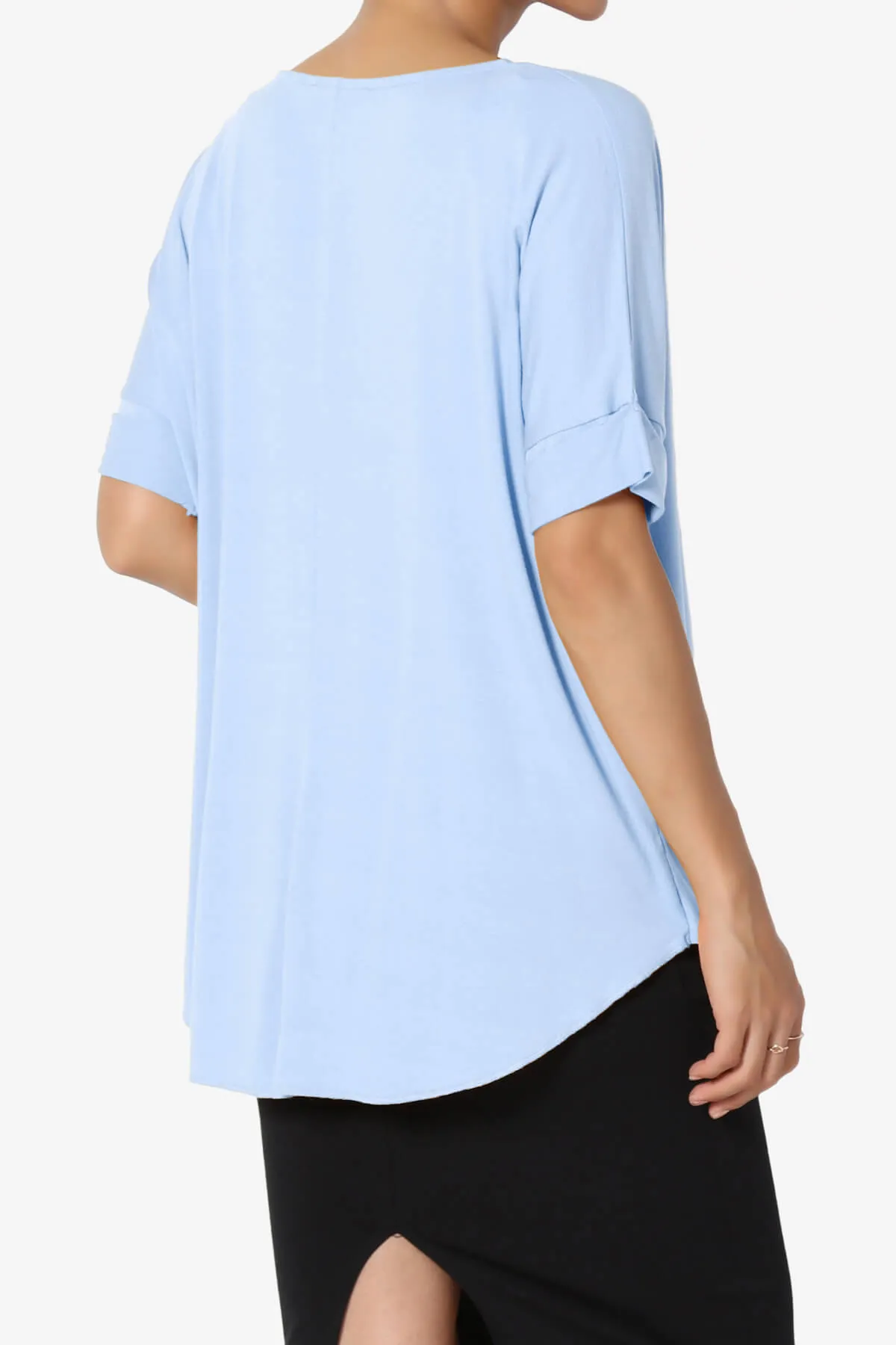 Tackle Wrap Hi-Low Crepe Knit Top PLUS