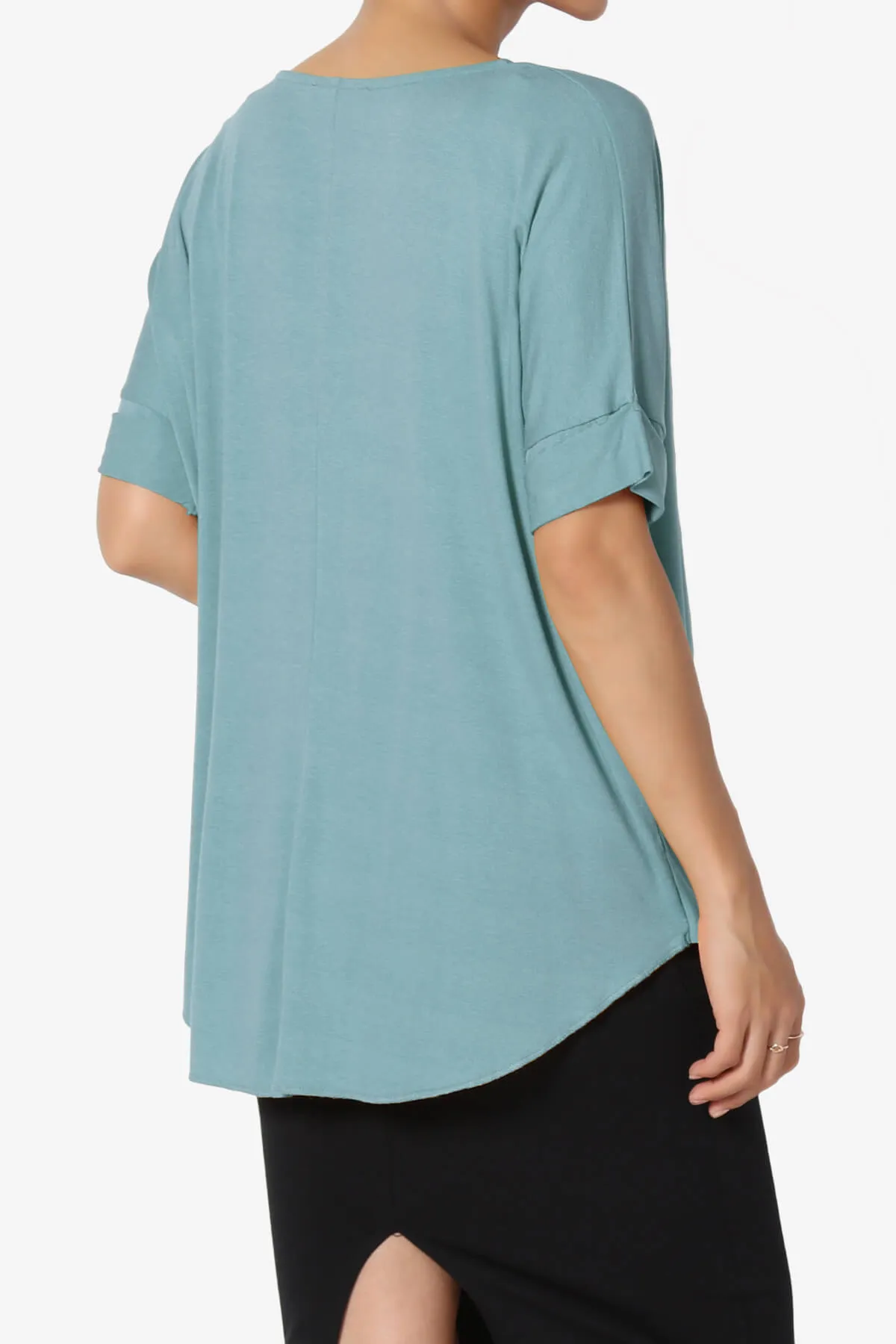 Tackle Wrap Hi-Low Crepe Knit Top PLUS