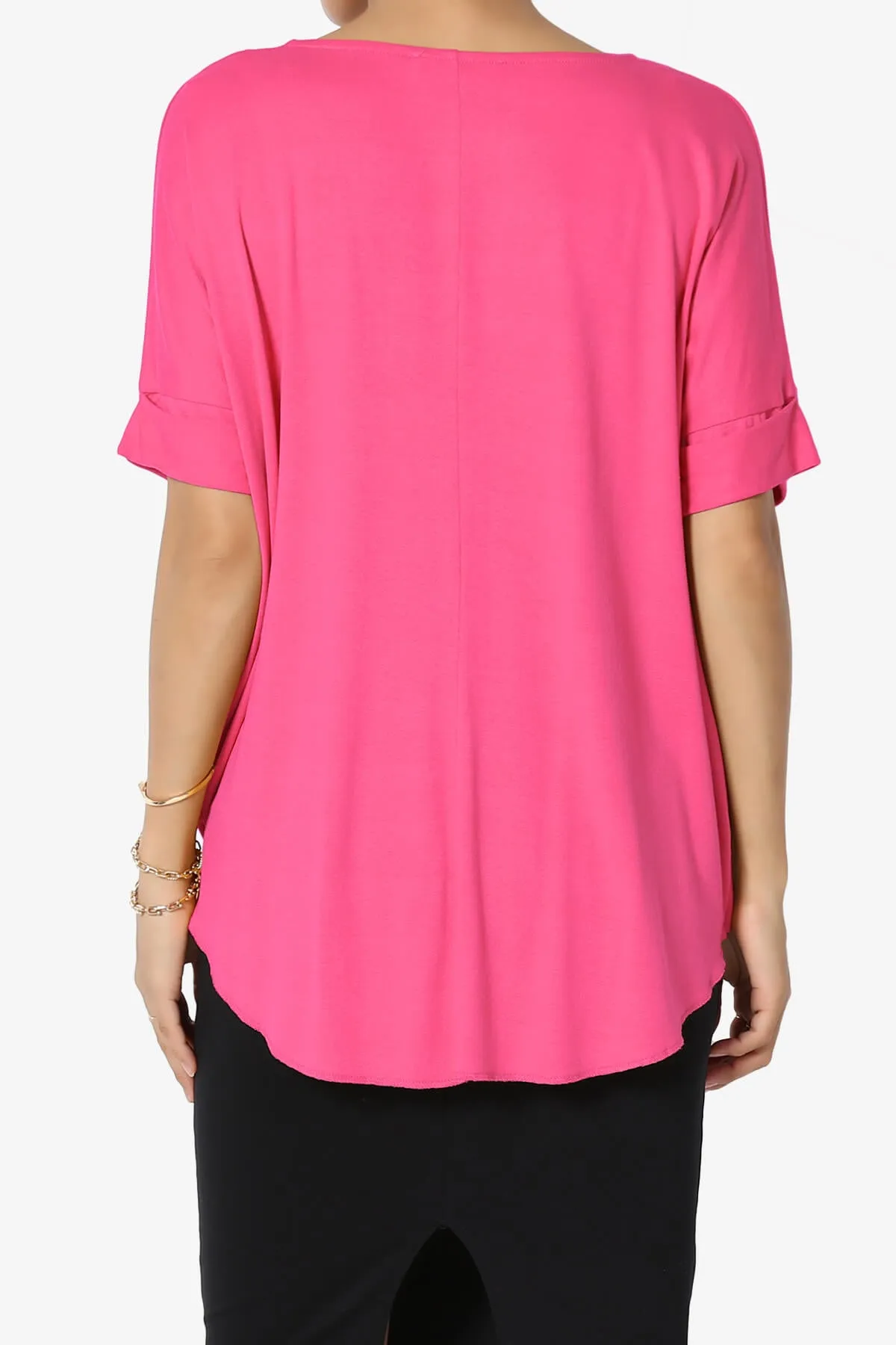 Tackle Wrap Hi-Low Crepe Knit Top PLUS