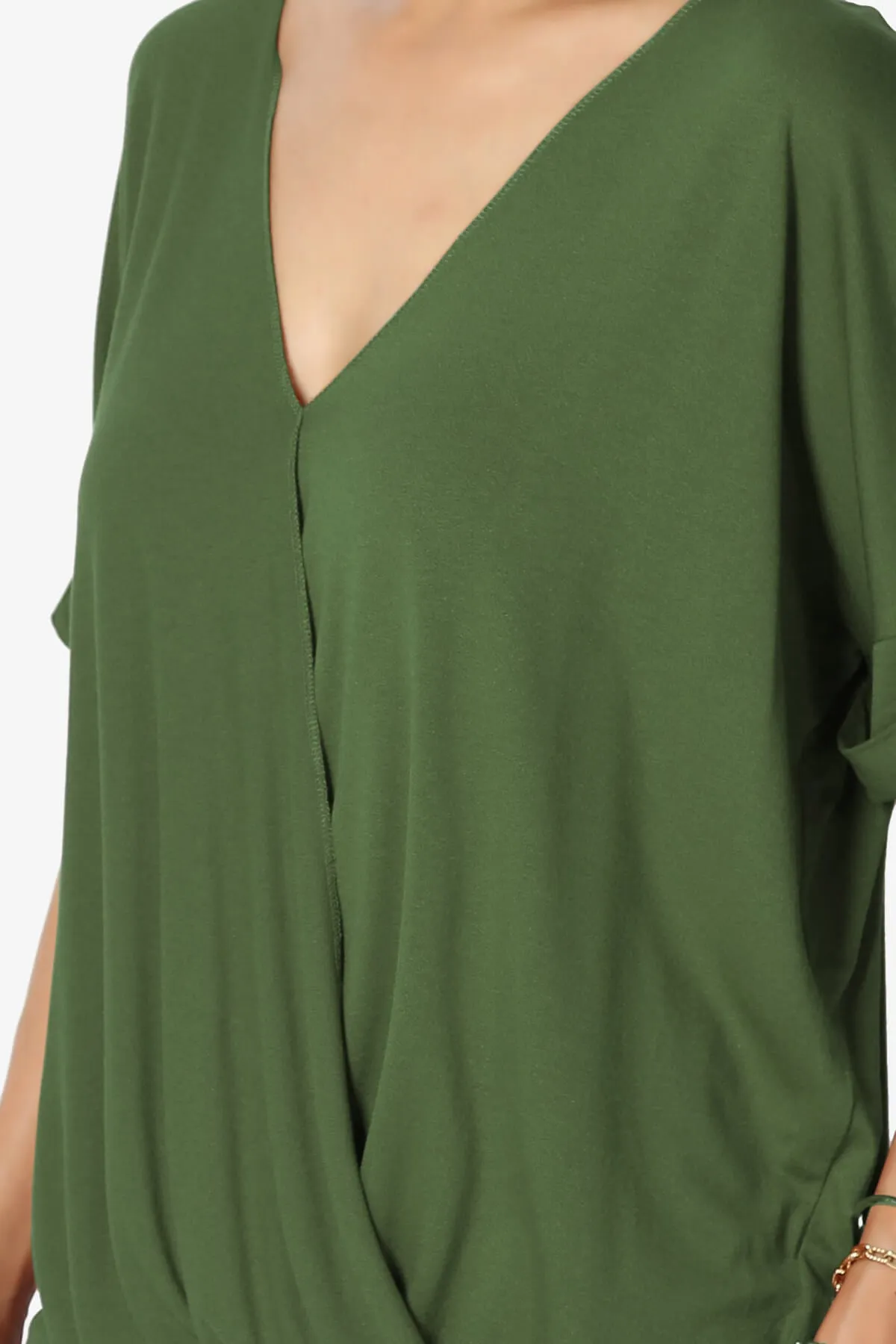 Tackle Wrap Hi-Low Crepe Knit Top PLUS