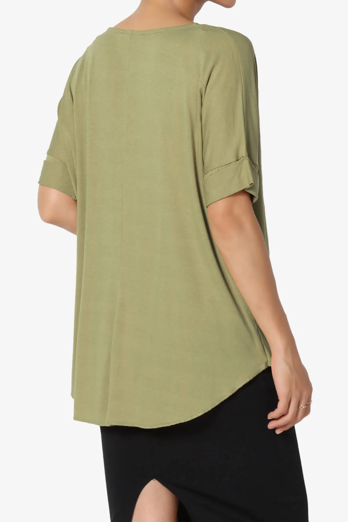Tackle Wrap Hi-Low Crepe Knit Top PLUS