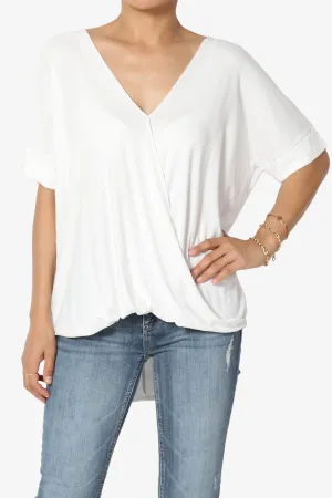 Tackle Wrap Hi-Low Crepe Knit Top PLUS