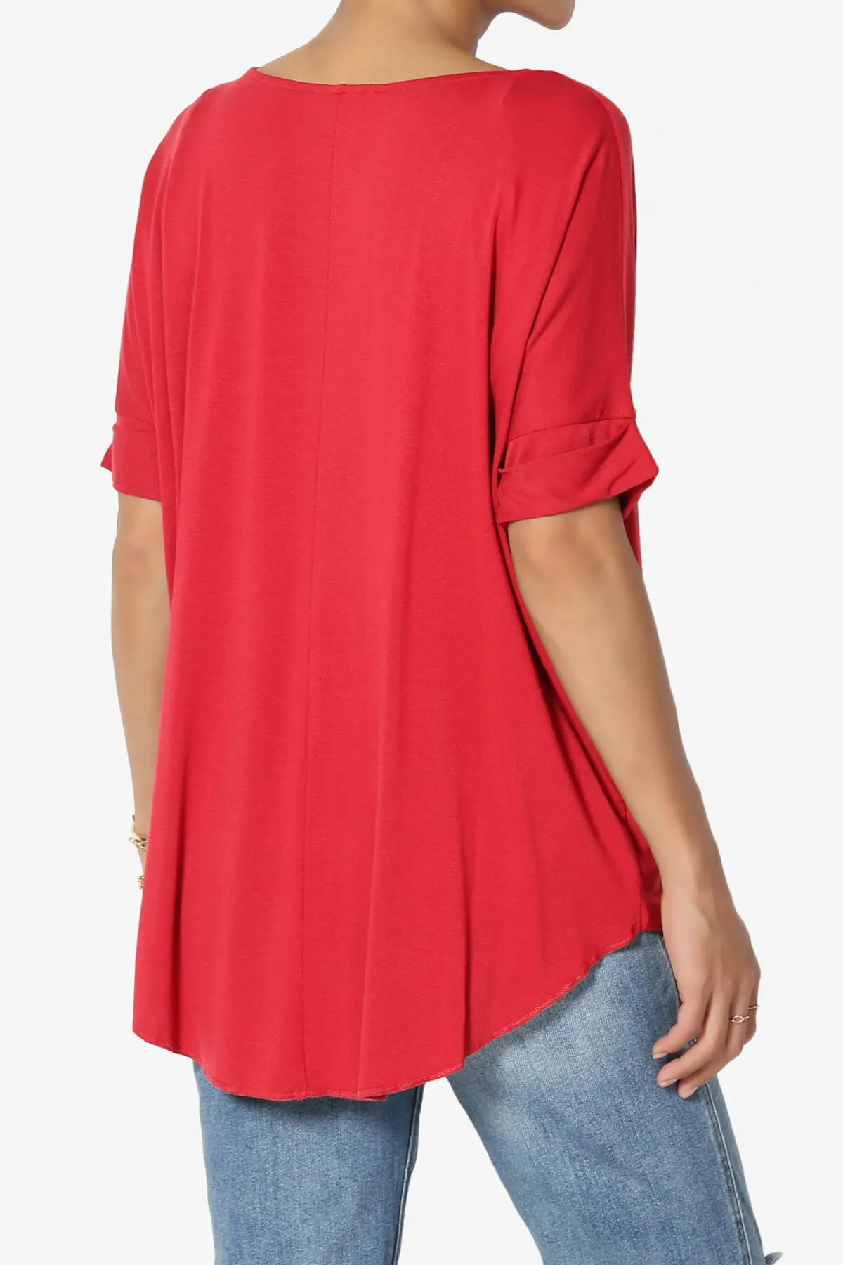 Tackle Wrap Hi-Low Crepe Knit Top PLUS
