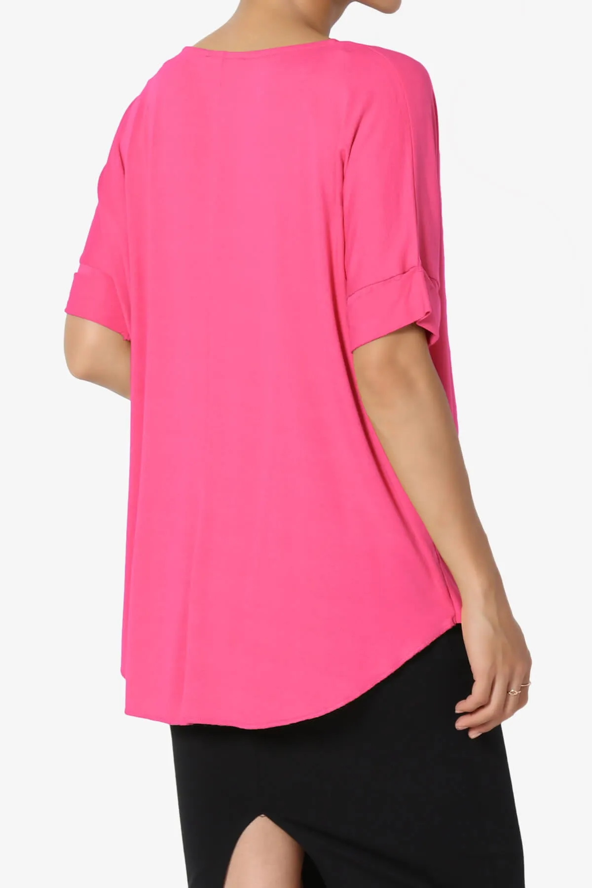 Tackle Wrap Hi-Low Crepe Knit Top PLUS