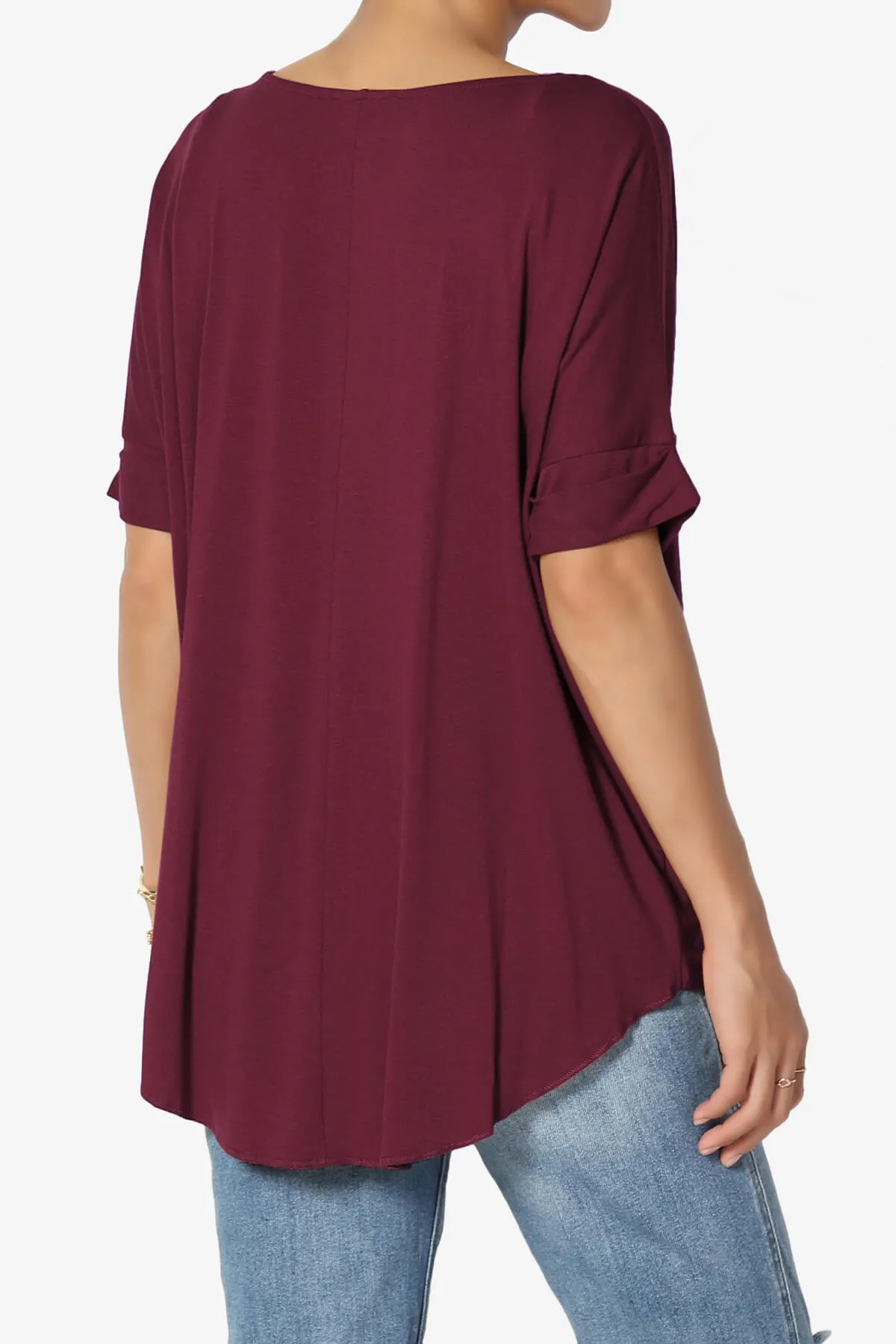 Tackle Wrap Hi-Low Crepe Knit Top