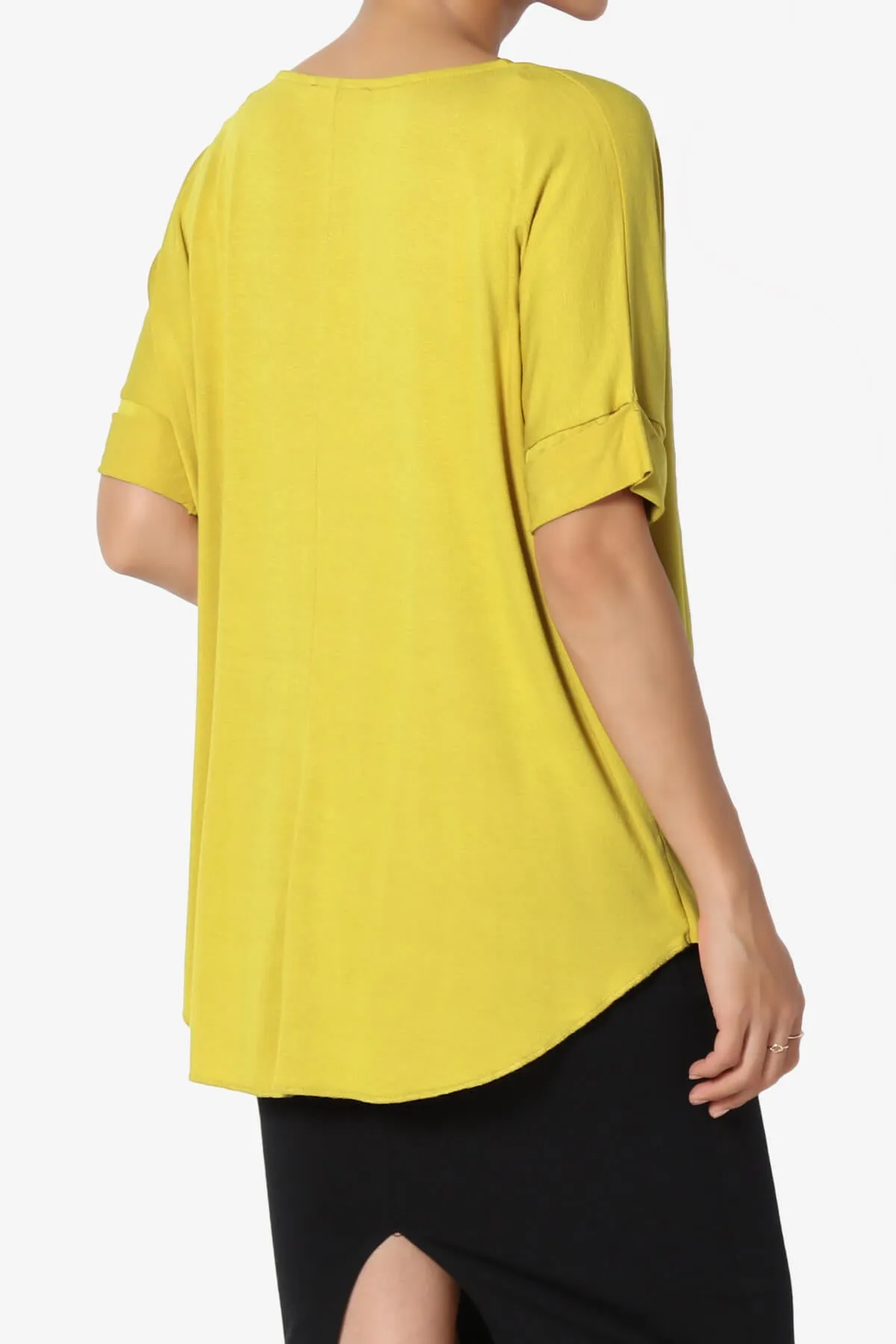 Tackle Wrap Hi-Low Crepe Knit Top
