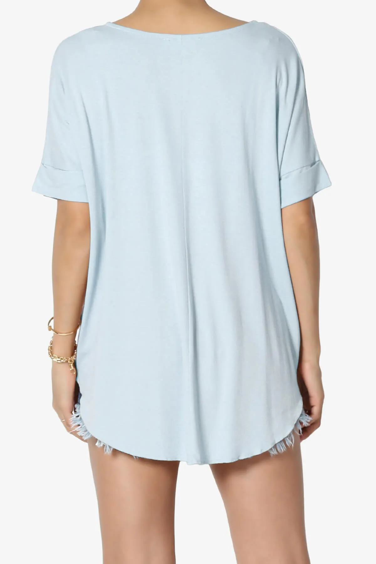 Tackle Wrap Hi-Low Crepe Knit Top