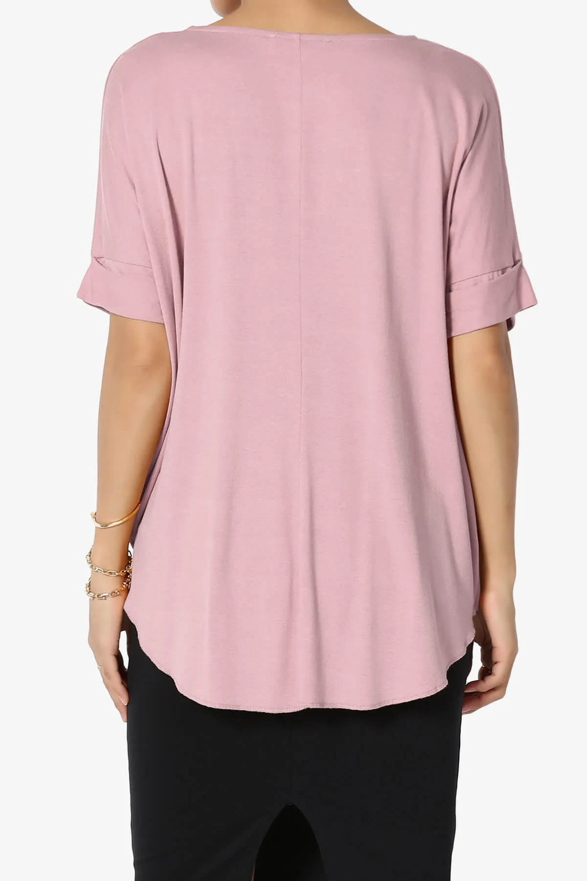 Tackle Wrap Hi-Low Crepe Knit Top