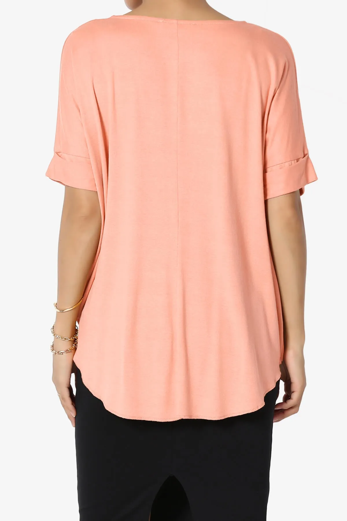 Tackle Wrap Hi-Low Crepe Knit Top
