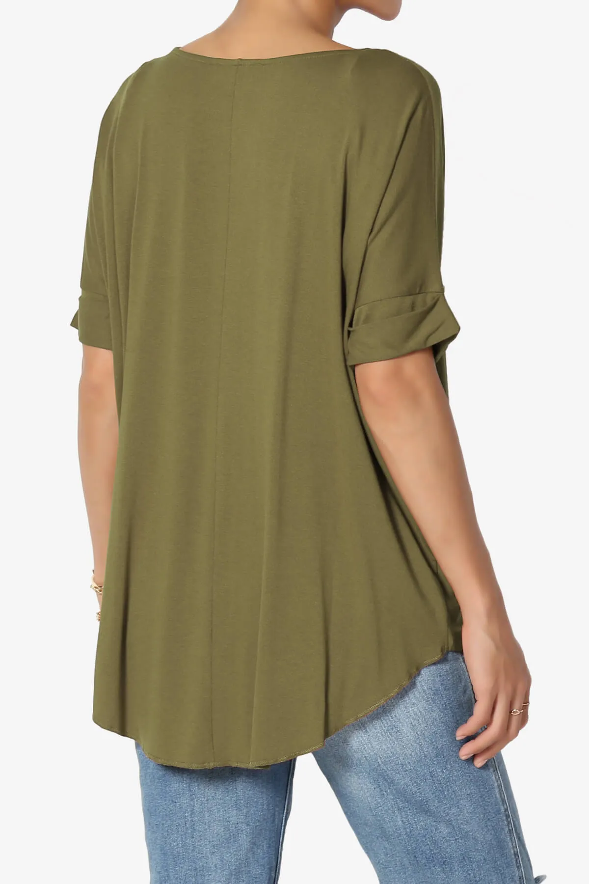 Tackle Wrap Hi-Low Crepe Knit Top