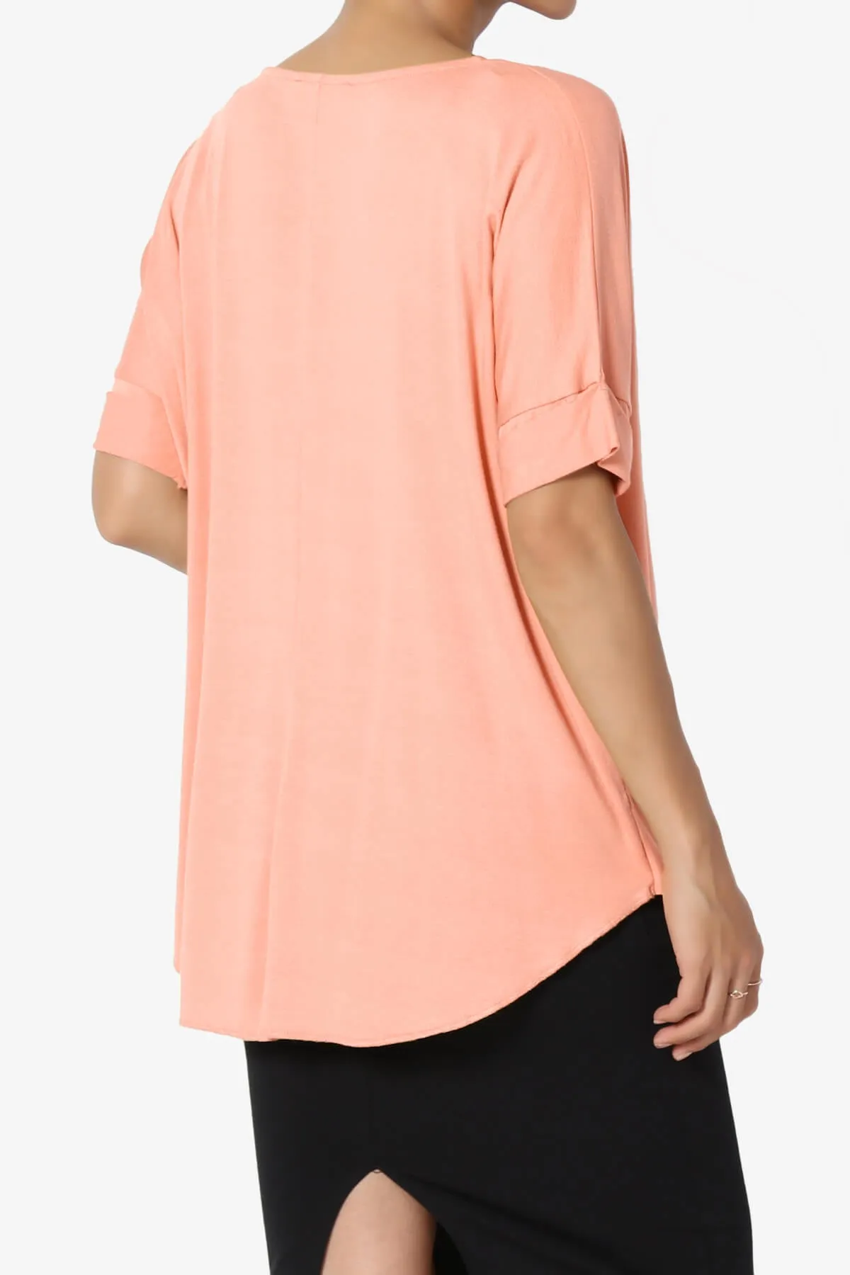 Tackle Wrap Hi-Low Crepe Knit Top