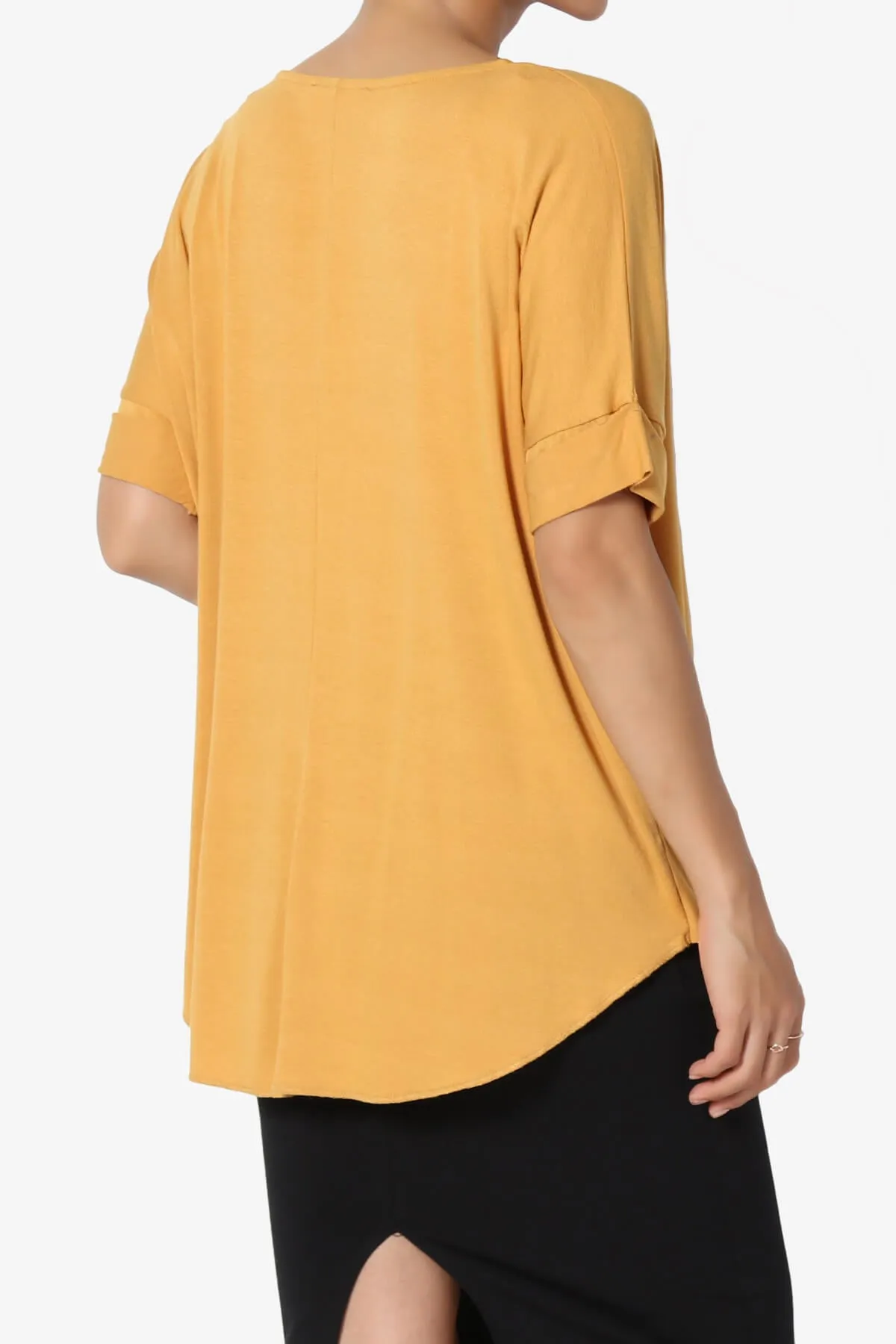 Tackle Wrap Hi-Low Crepe Knit Top