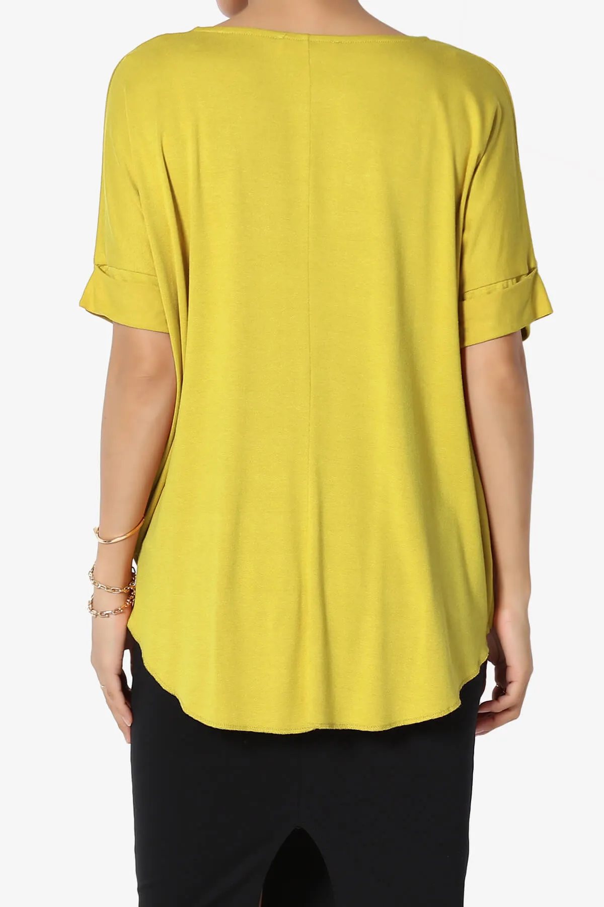 Tackle Wrap Hi-Low Crepe Knit Top