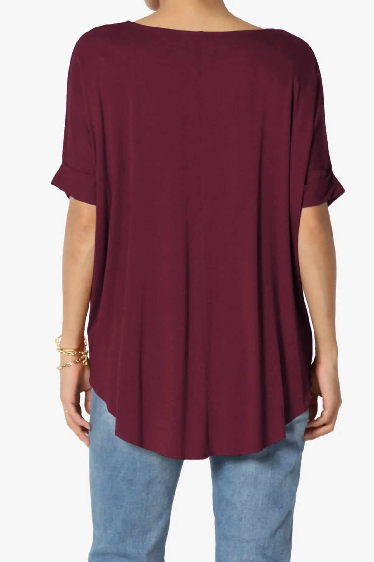 Tackle Wrap Hi-Low Crepe Knit Top