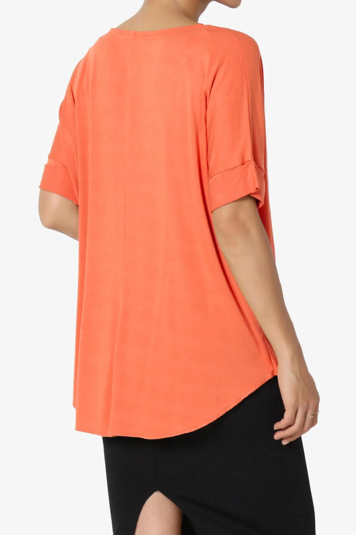 Tackle Wrap Hi-Low Crepe Knit Top