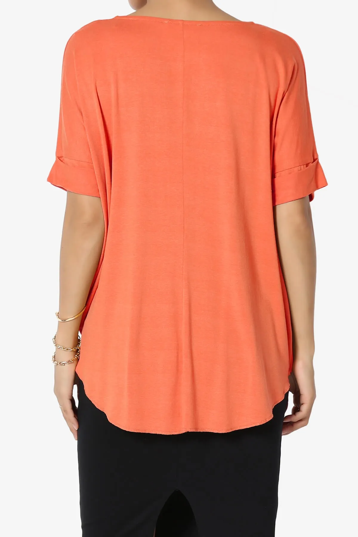 Tackle Wrap Hi-Low Crepe Knit Top