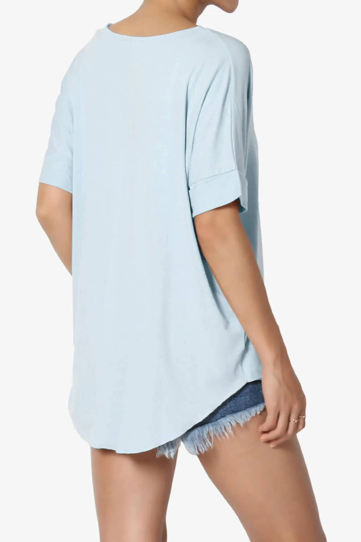Tackle Wrap Hi-Low Crepe Knit Top