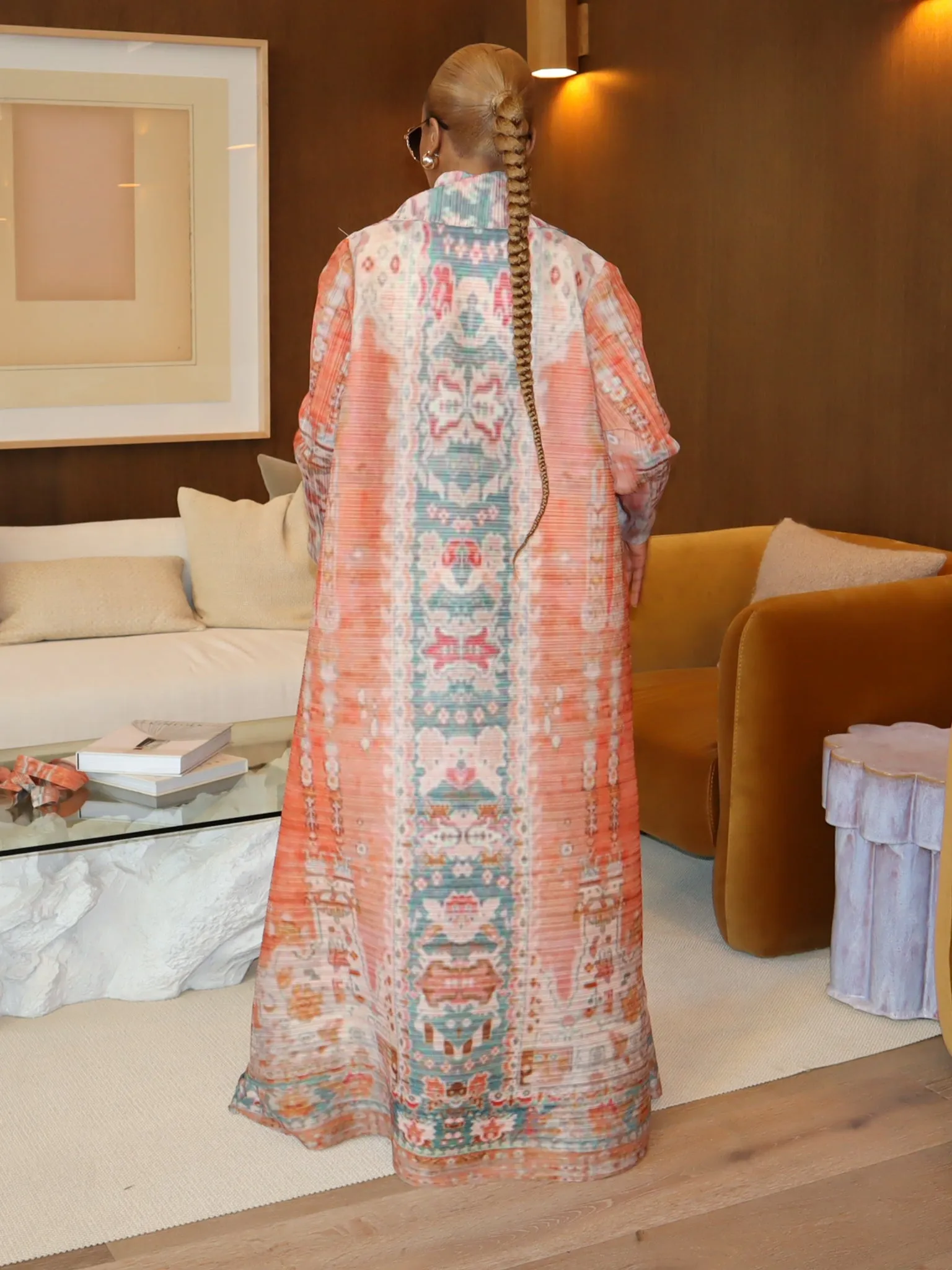 Tameka Plisse Robe (Indian Red)