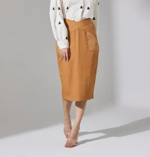 TAN PENCIL SKIRT