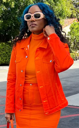 Tangerine Ombre Jean Jacket