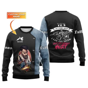 Tattoo Artist Shop Personalized Name 3D Sweater Gift For Tattoo Artist [Non workwear]