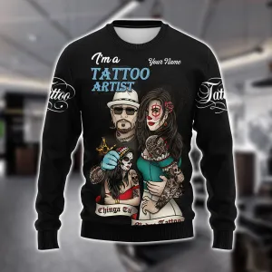 Tattoo Artist Shop Personalized Name 3D Sweater Gift For Tattoo Artist [Non workwear]