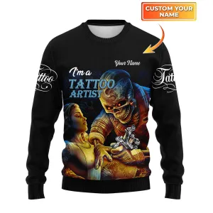 Tattoo Artist Shop Personalized Name 3D Sweater Gift For Tattoo Artist [Non workwear]