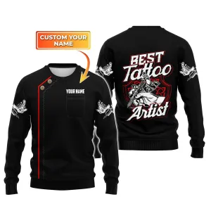 Tattoo Artist Shop Personalized Name 3D Sweater Gift For Tattoo Artist [Non workwear]