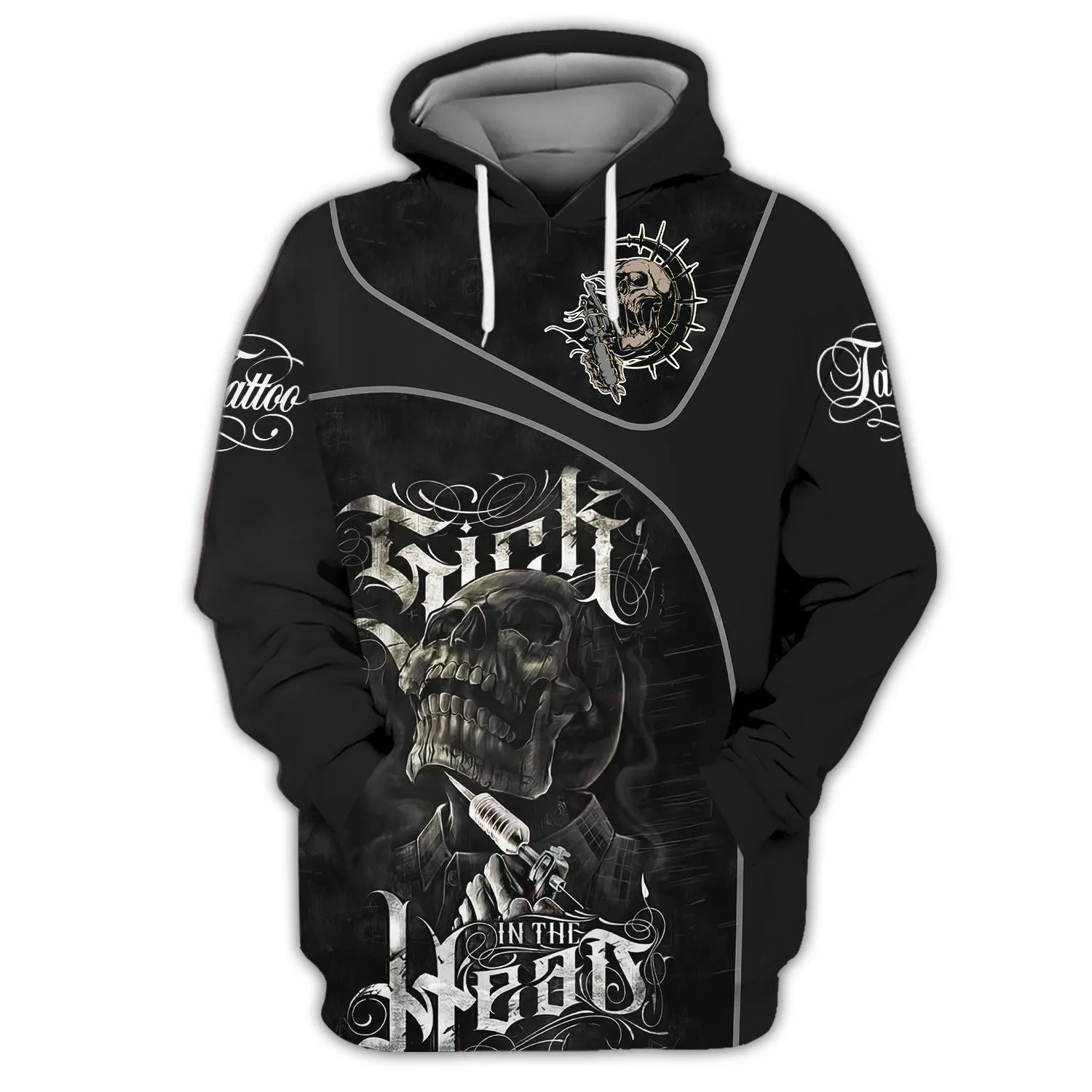 Tattoo Artist Shop Personalized Name Zipper Hoodie, 3D Hoodie
