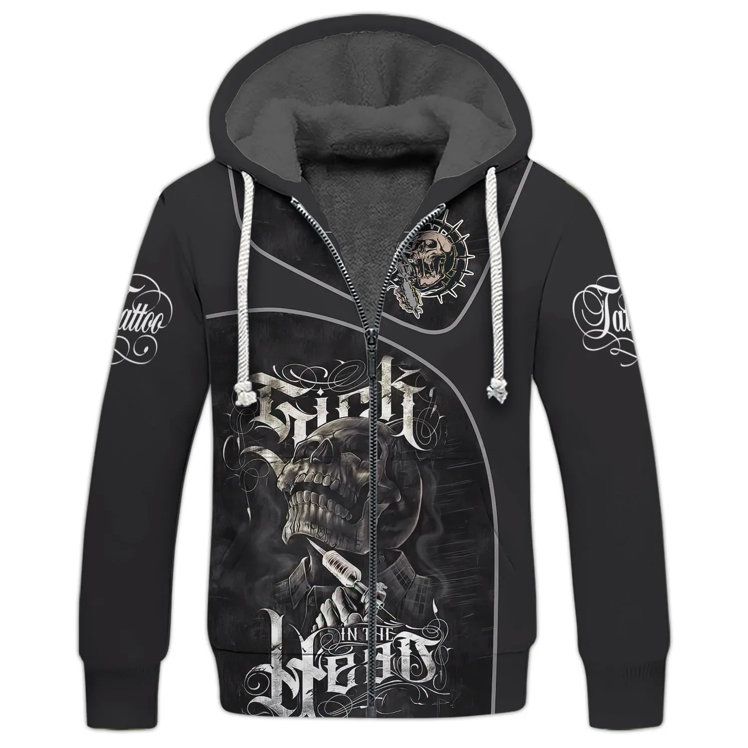 Tattoo Artist Shop Personalized Name Zipper Hoodie, 3D Hoodie
