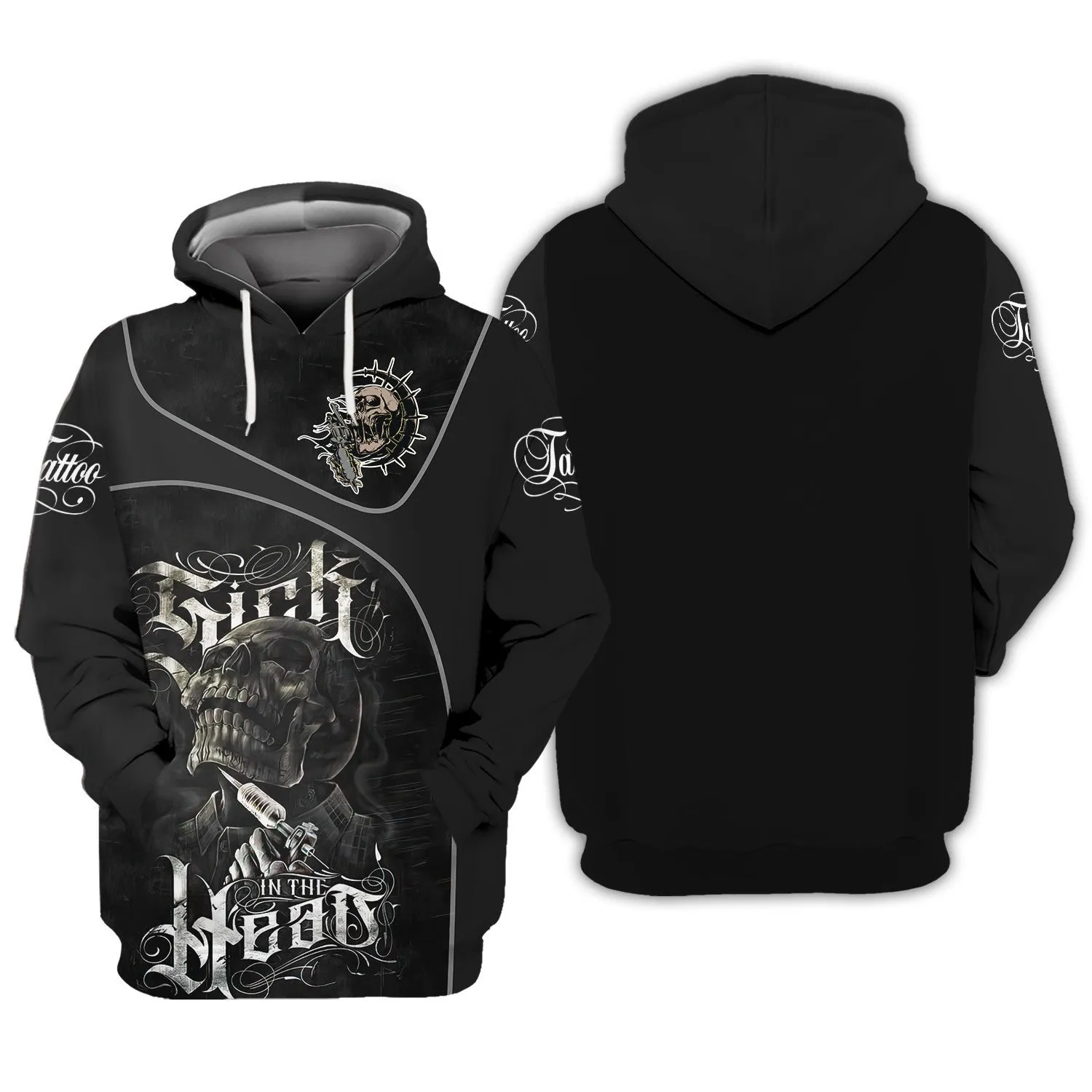 Tattoo Artist Shop Personalized Name Zipper Hoodie, 3D Hoodie