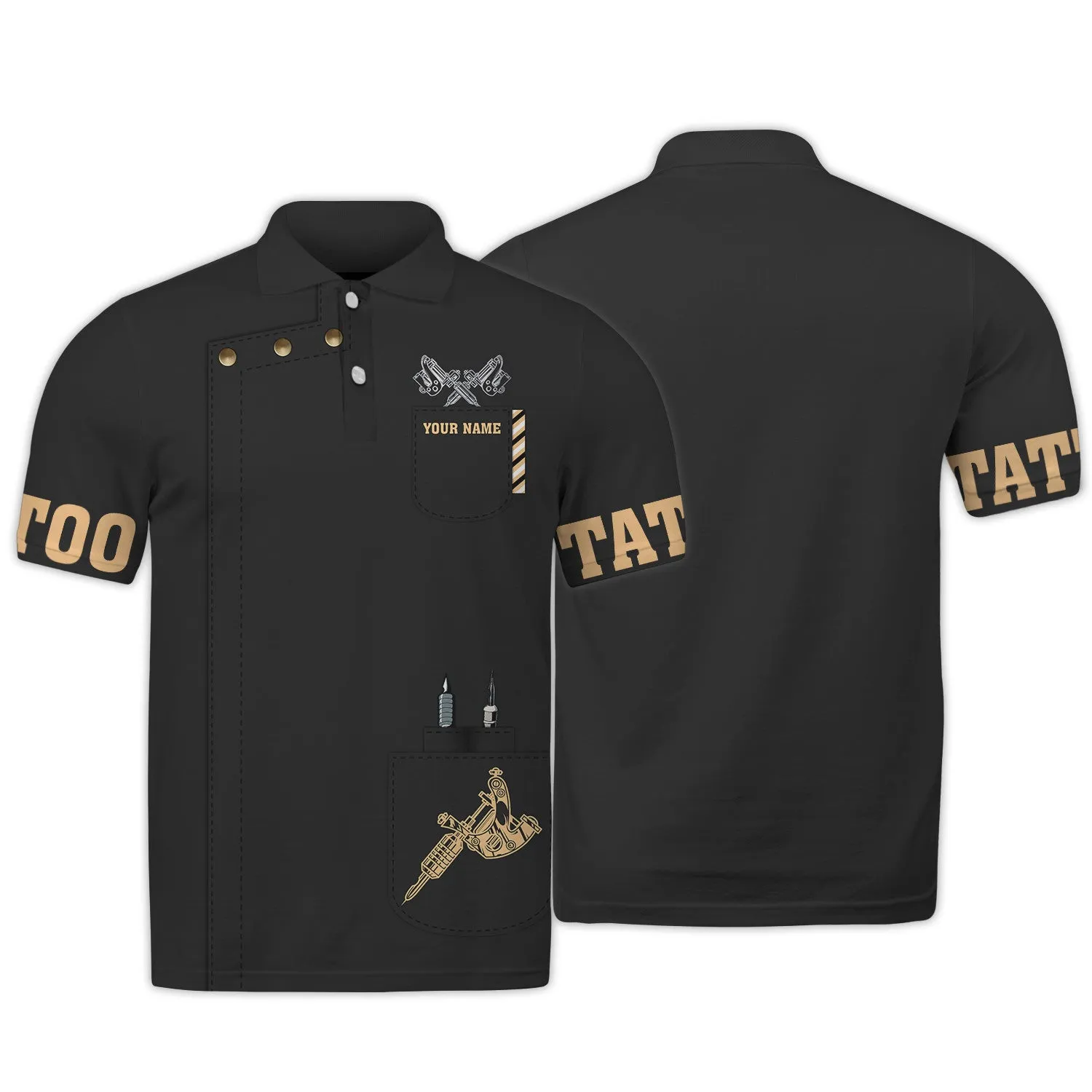 Tattoo Machine Personalized T-Shirt Classic Tattoo Uniform, Tattoo Studio T-Shirt Zipper Hoodie, 3D Hoodie [Non workwear]