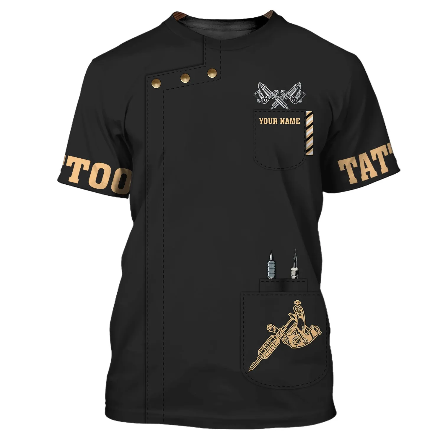 Tattoo Machine Personalized T-Shirt Classic Tattoo Uniform, Tattoo Studio T-Shirt Zipper Hoodie, 3D Hoodie [Non workwear]