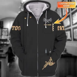 Tattoo Machine Personalized T-Shirt Classic Tattoo Uniform, Tattoo Studio T-Shirt Zipper Hoodie, 3D Hoodie [Non workwear]