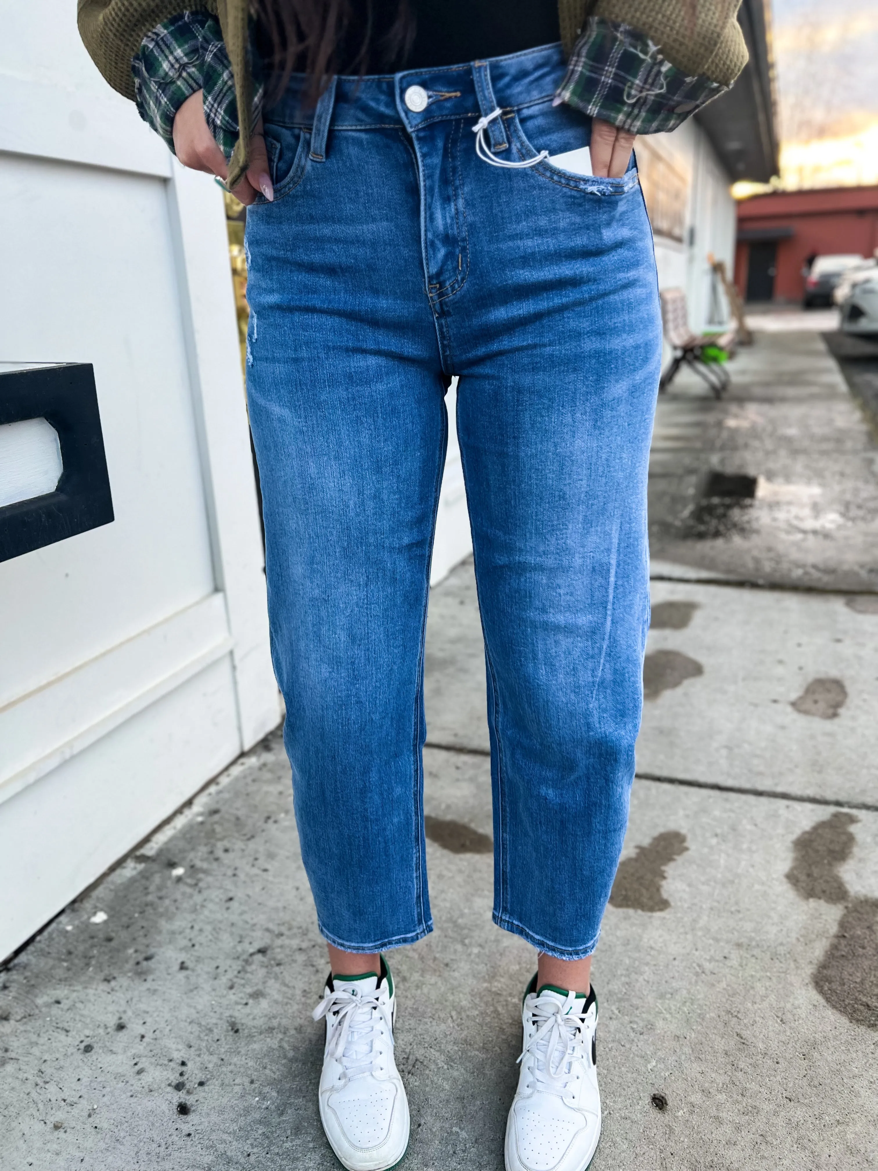 Teagan HR Barrel Leg Denim