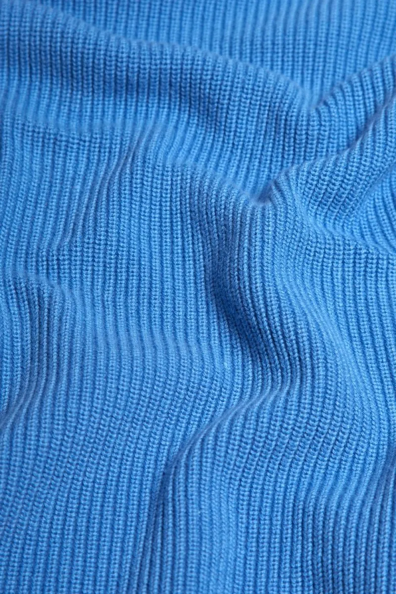 Textured Cotton Crew Neck in Arctic Blue