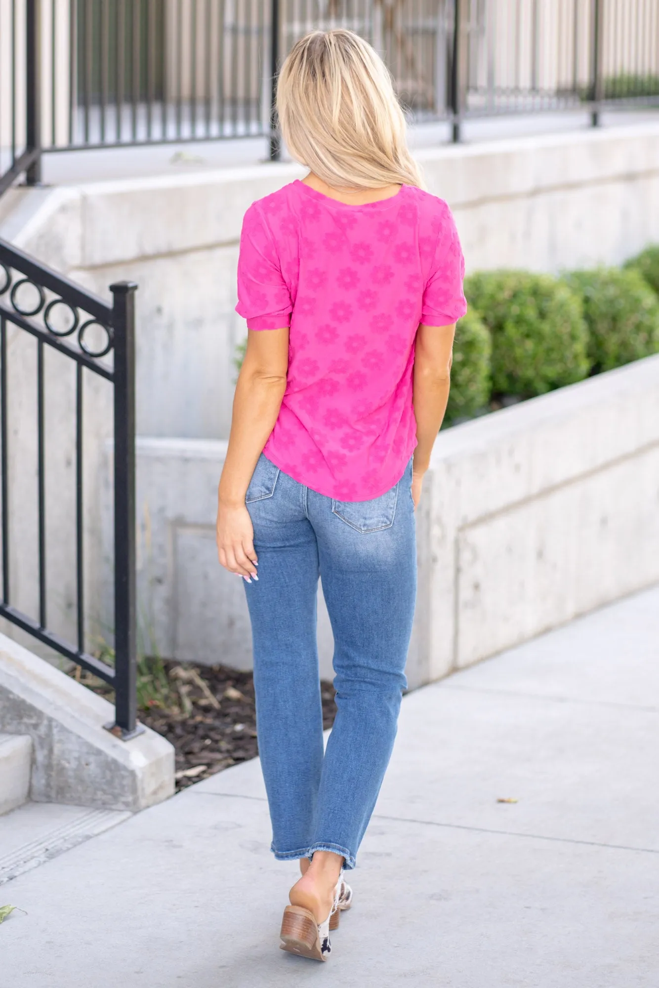 Textured Floral Pattern Top