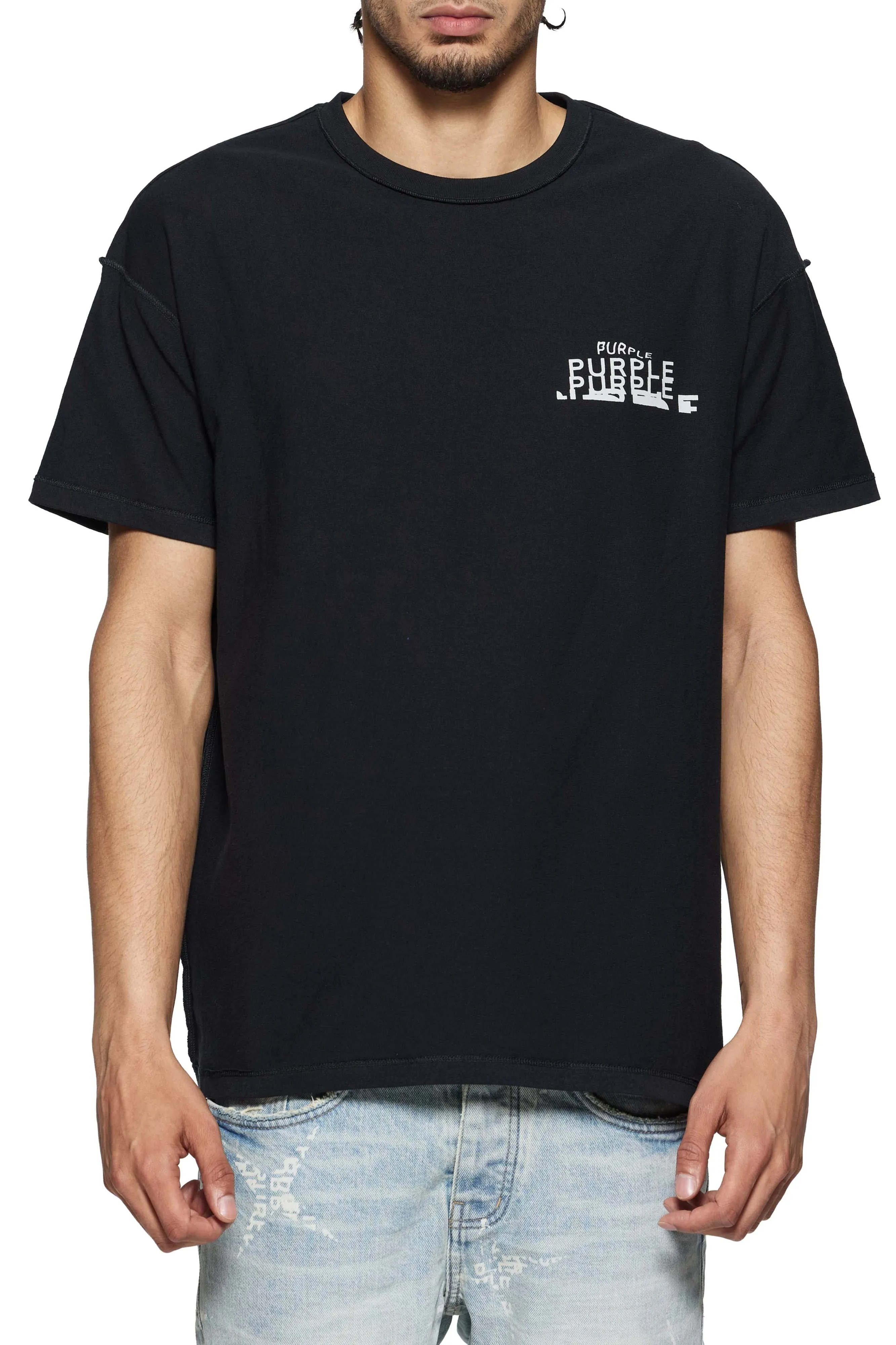 Textured Inside Out Tee - Black