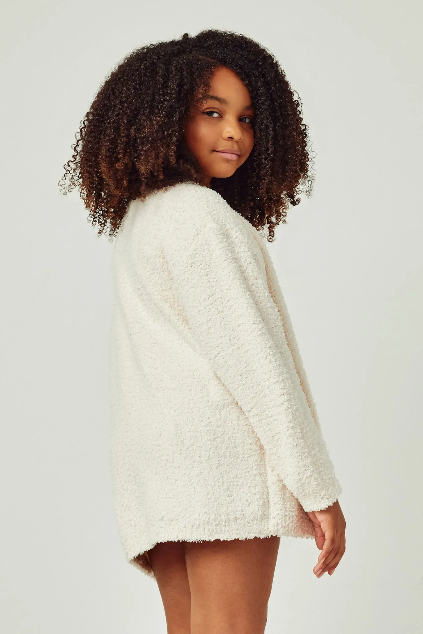 Textured Soft Open Sweater Knit Cardigan