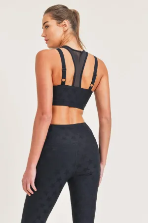 Textured Star Jacquard TACTEL® Sports Bra