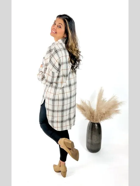 The Alyssa Oversized High Lo Flannel