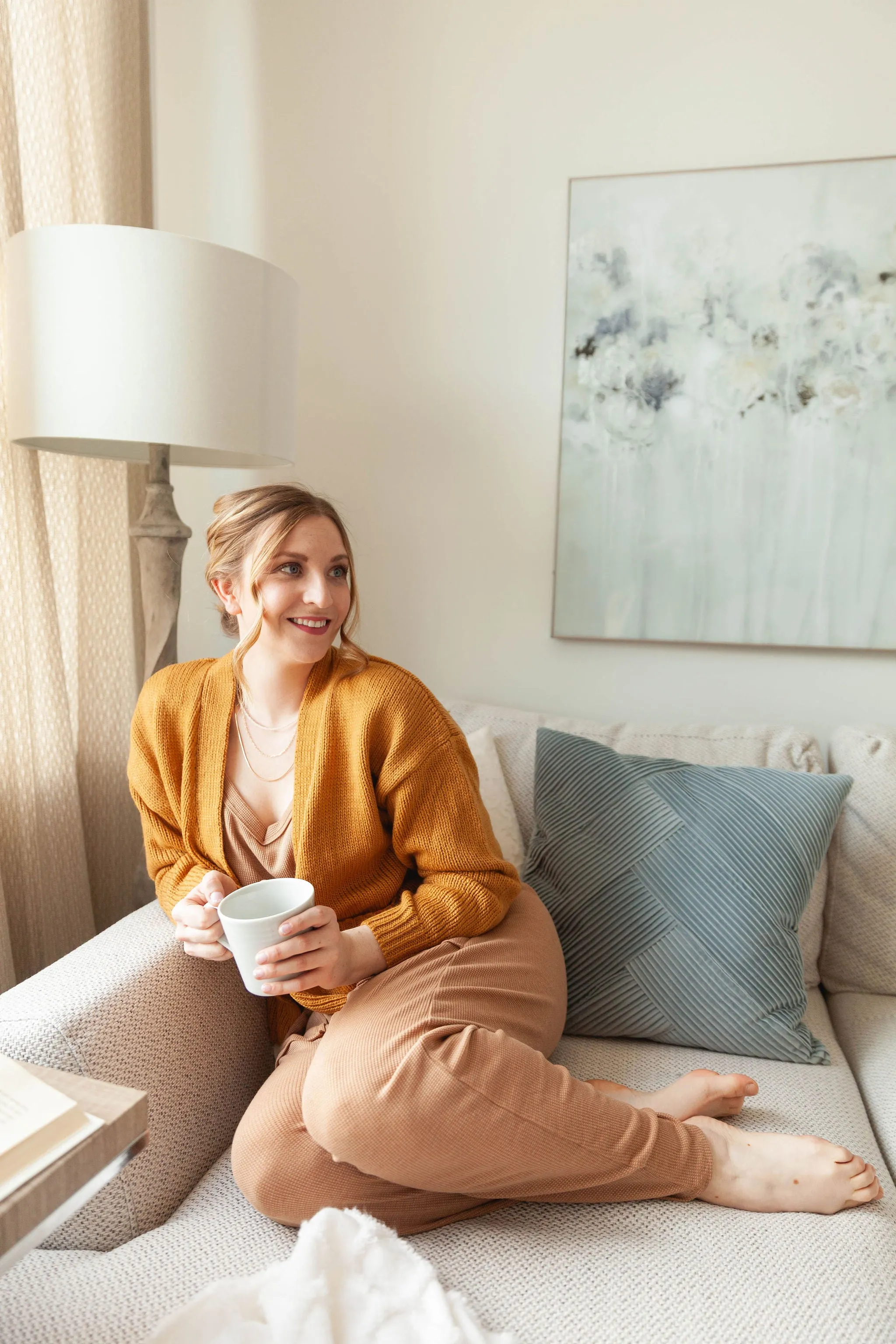 The Ashley Button Cardigan - Mustard