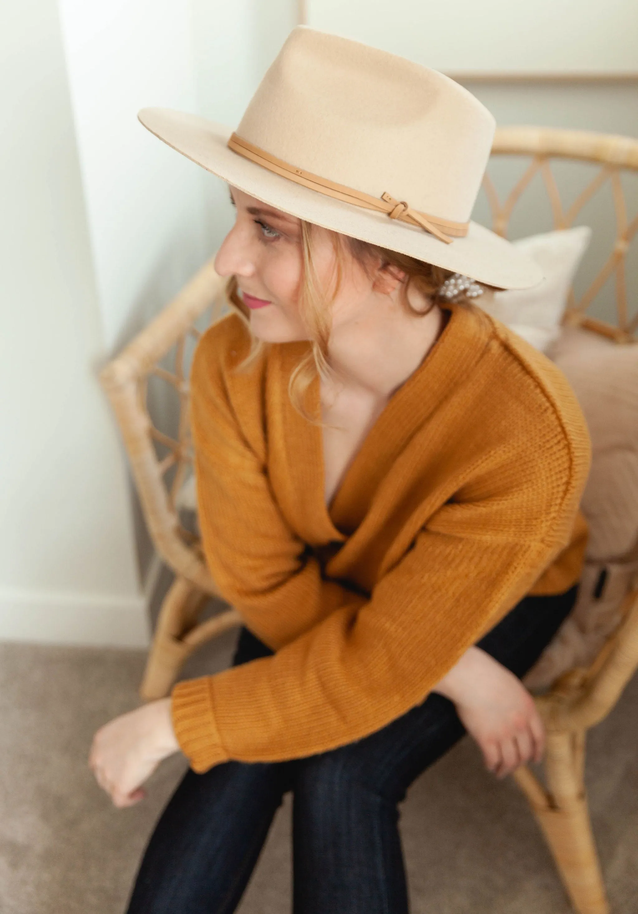 The Ashley Button Cardigan - Mustard