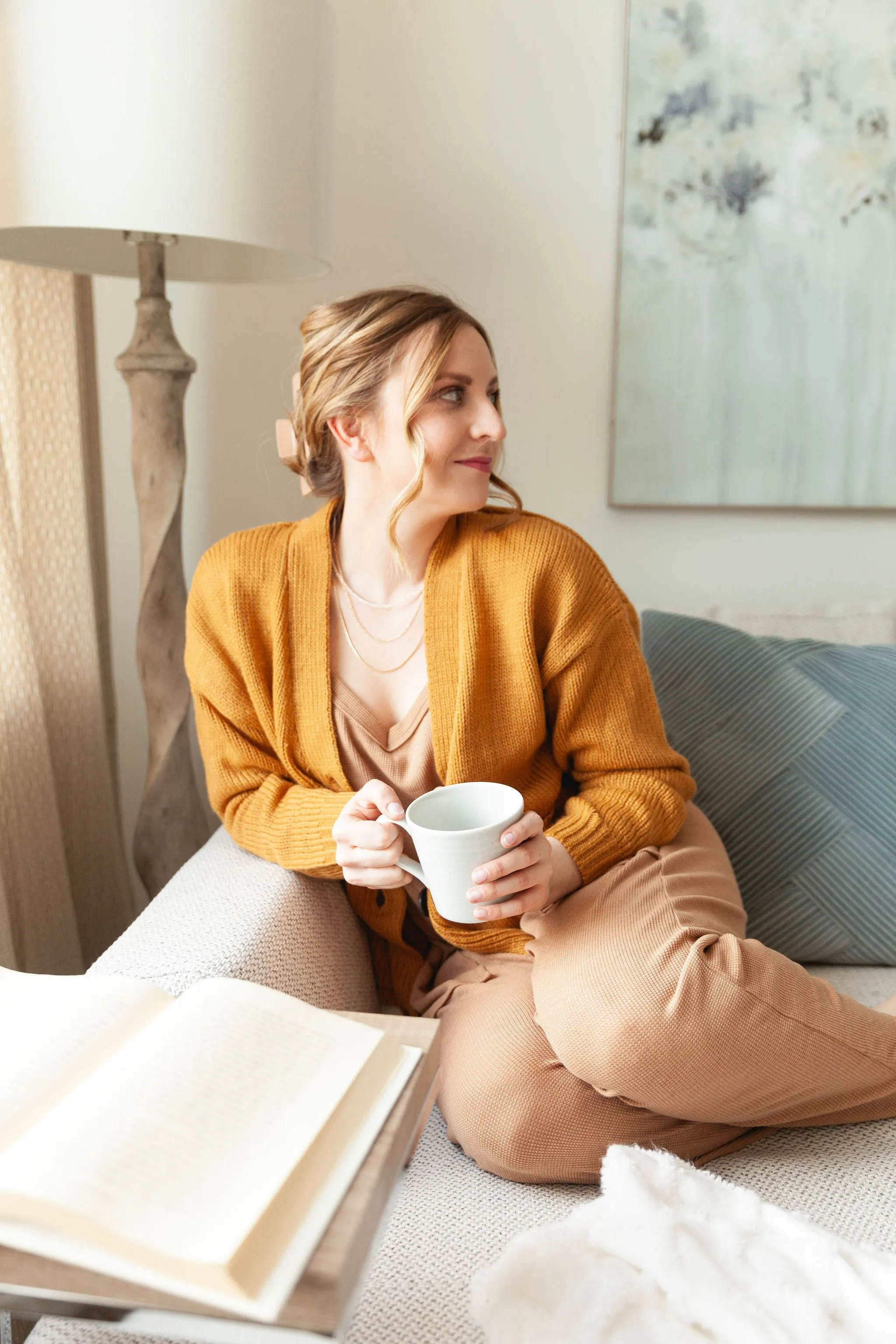 The Ashley Button Cardigan - Mustard