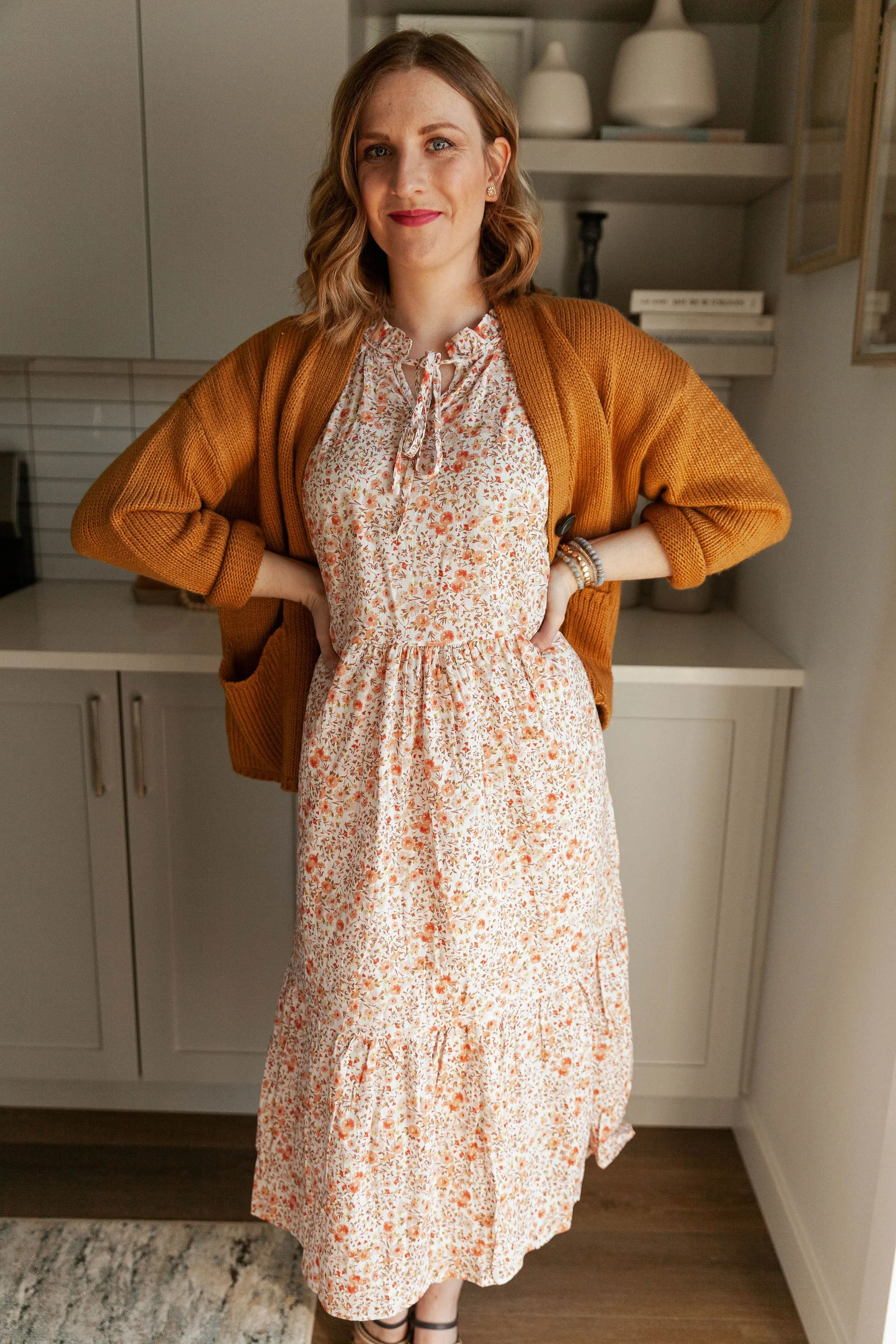 The Ashley Button Cardigan - Mustard