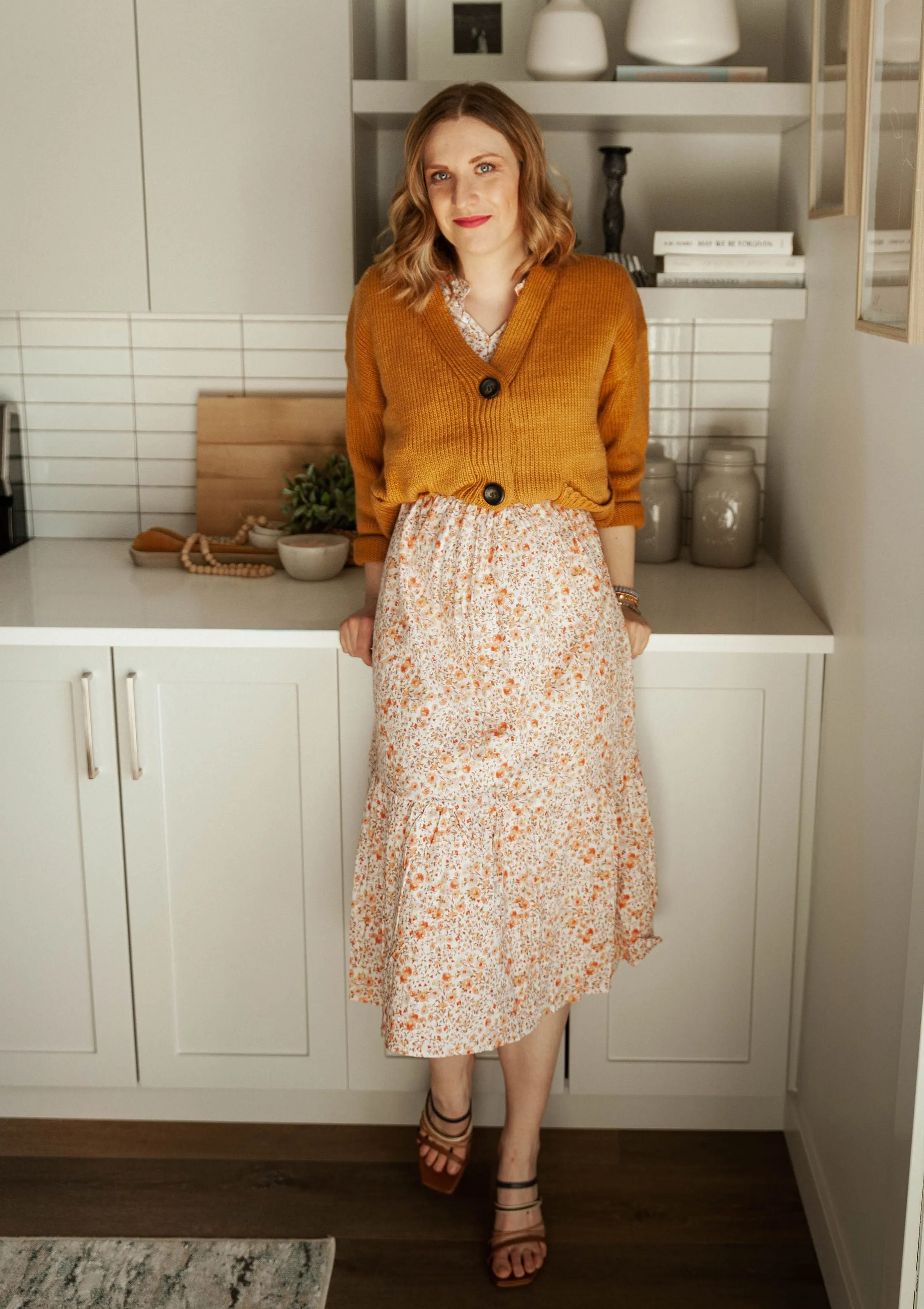 The Ashley Button Cardigan - Mustard