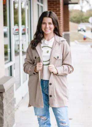 The Best Friend Shacket in Ash Mocha