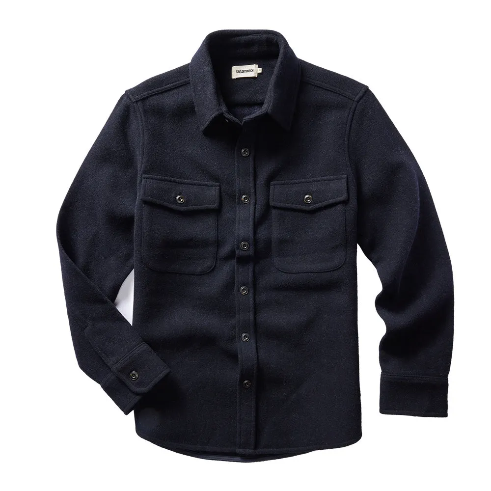 The Maritime Shirt Jacket | Dark Navy Wool
