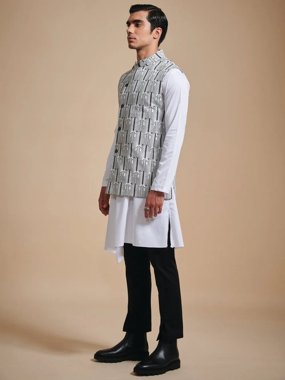 The Printed Off Center Waistcoat