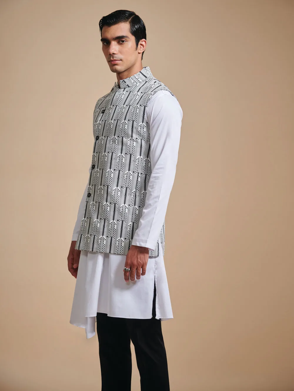 The Printed Off Center Waistcoat